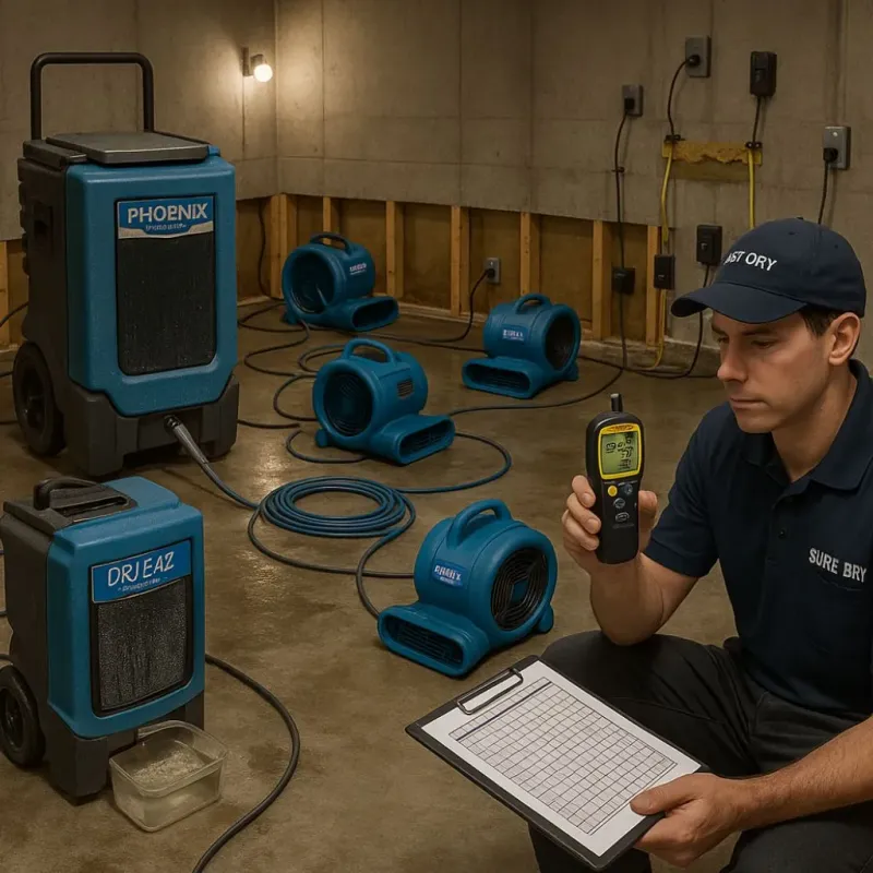 Structural Drying and Dehumidification process in Germantown, MD